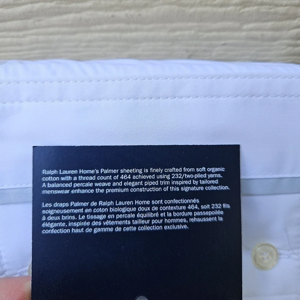 NWT Ralph Lauren Organic Cotton Palmer Percale Standard Pillowcases set of 2